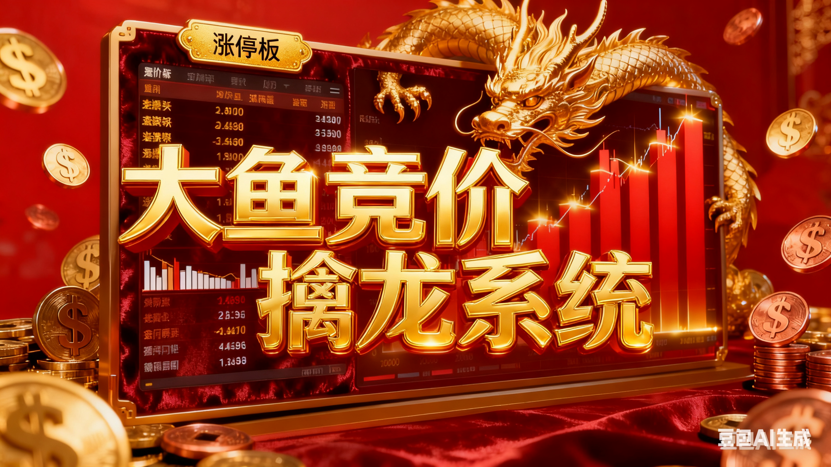 大鱼竞价擒龙系统,追涨、打板、低吸、半路都可行的竞价抓妖神器