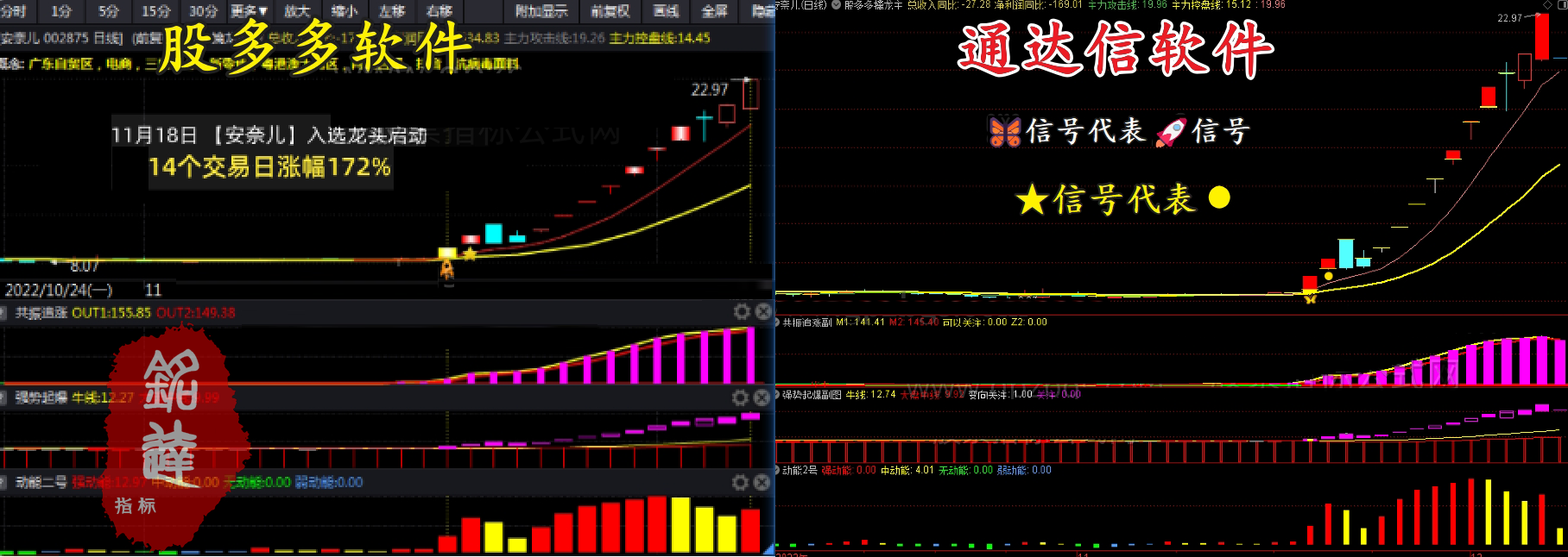 【通达信】股多双紫擒龙电脑版龙头模型软件擒龙一键选股系统软件不加密