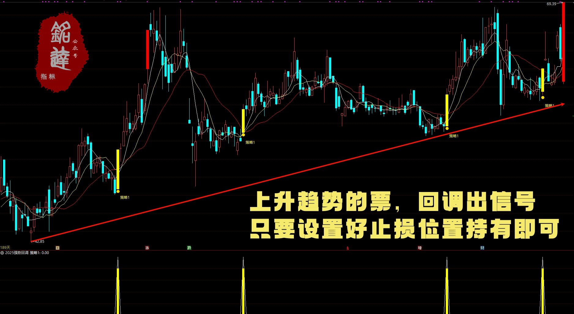 牛不牛自己看【2025强势回调】指标包含1主图+1副图+1选股无未来
